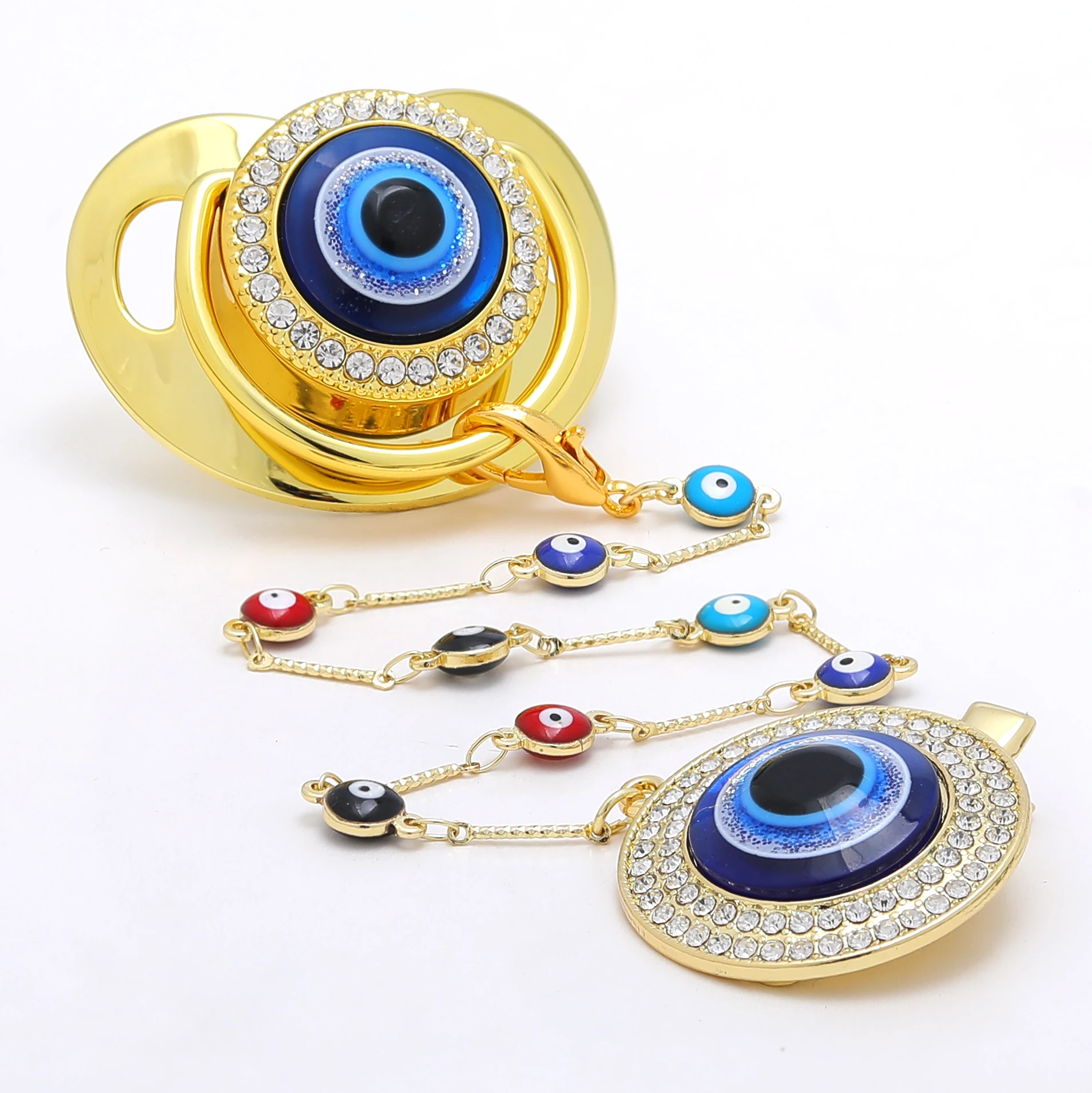 Gold Pacifier Holder Personalized Baby Pacifier Clips Baby Feeding Age Regression Pacifier