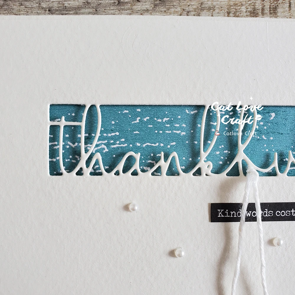 Catlove 감사하는 단어 프레임 금속 절단 다이, 스크랩북 몰드 스텐실 다이 컷 카드 제작, DIY 공예 엠보싱, 새로운 다이