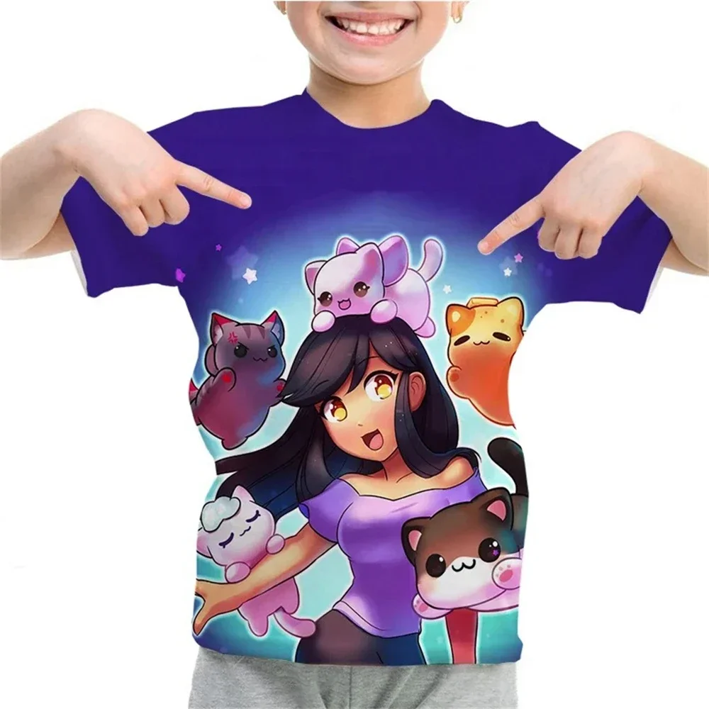 Aphmau 3D Print T Shirt for Kids Girls Cartoon Tshirts Boys Anime T-shirts Camiseta Toddler Kawaii Tee Tops Children's Clothing 3