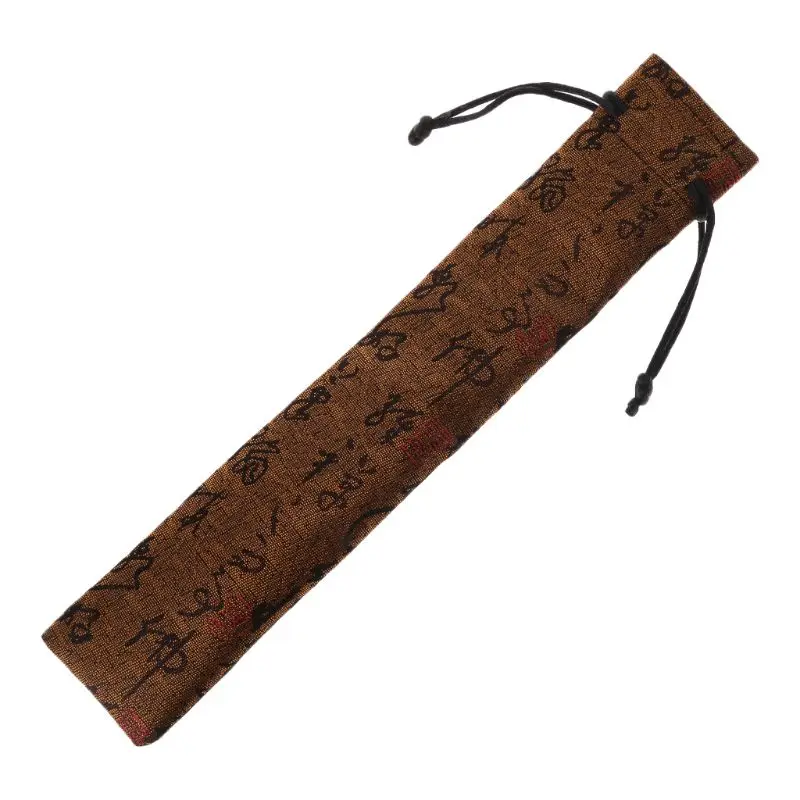 Chinese Calligraphy Style Decorative Folding Hand Fan Bag Dustproof Holder Protector Pouch Case Cover Gifts