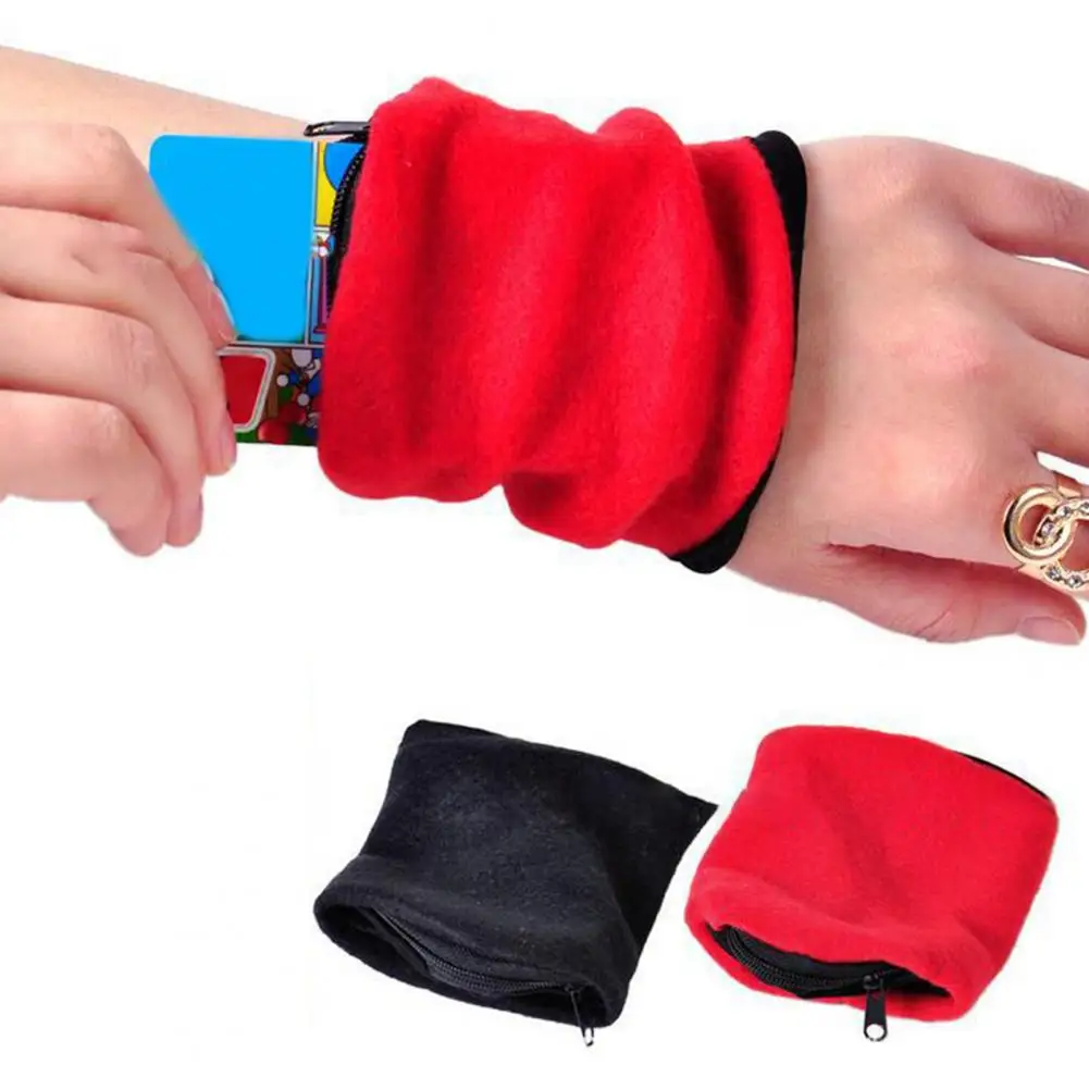 Wrist Wallet Sweat Absorption Multifunctional Anti-skid Superior Comfort Storage Zipper Workout Wallet Gym Wrist Bag for Outdoor