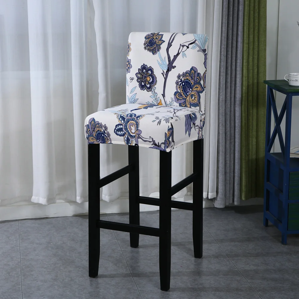 Stretch Bar Stool Slipcover - Removable Furniture Seat Cover for Counter and Pub Chairs