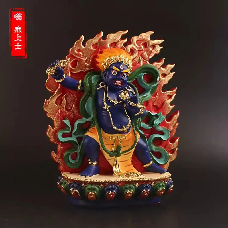 Buddha figurine, Vajrapani, King dense tracks, the bodhisattva, hand painted, small Buddha figurine