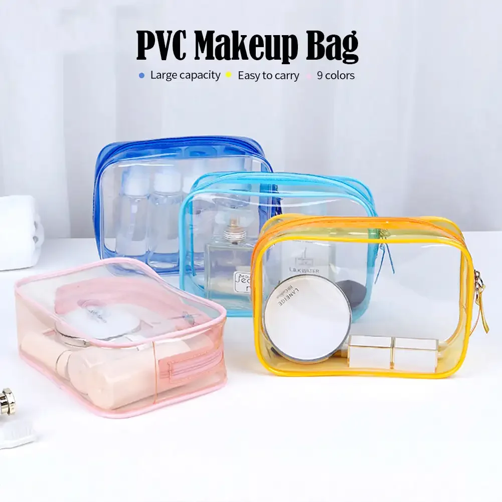 Travel Storage Bag Cosmetic Bags PVC Waterproof Transparent Cases Large Capacity Plastic Zipper Wash Bag Portable Make Up Pounch storage bag cosmetic bag cosmetic storage bag toiletry bag makeup bag cosmetic case product storage bag