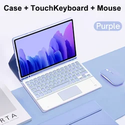 Premium Tablet Keyboard Case with Protective Cover - Turkish (Bright Purple D)