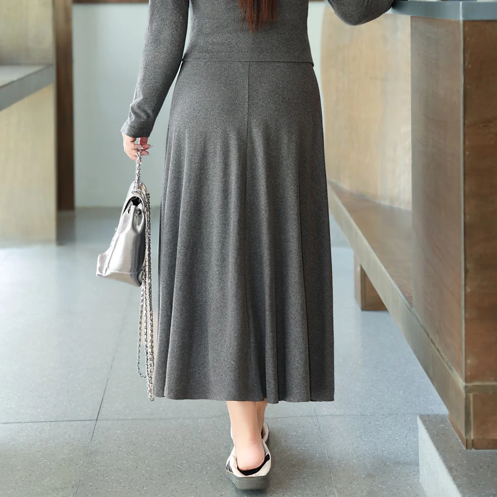Plus Size Women's's Long Skirt Premium Daily Commuter Calf Length A-Line Bottoms Autumn 2025