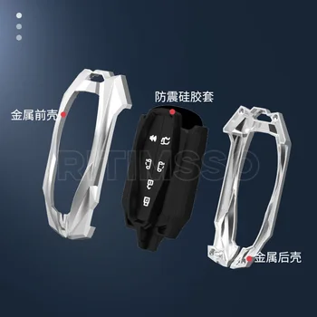Custodia per chiave auto in lega di zinco per Toyota Sienna 2011-2020 Key Tacoma Smart Keyless Remote Keychain Protector 6 Button Key Bags - Custodia per chiave auto in lega di zinco per Toyota Sienna 2011 2020 Key Tacoma