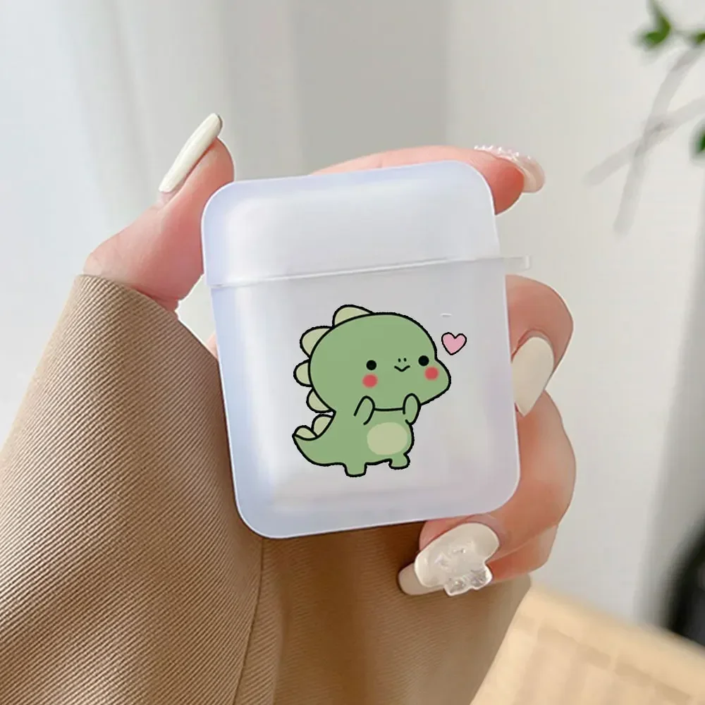 Charming Dinosaur Couple TPU Case - Adorable Earbud Accessory Skin