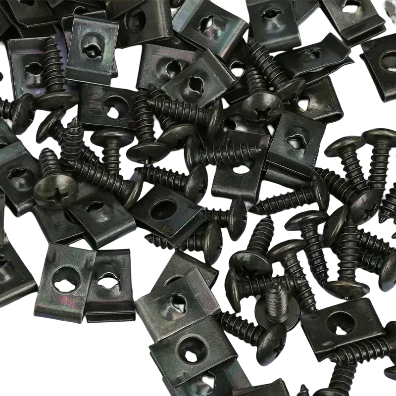 Self Tapping Screws Metal Fastener Clips for Car Motorcycle U Type Anti Rust Iron Sheet Clip Screw Kit