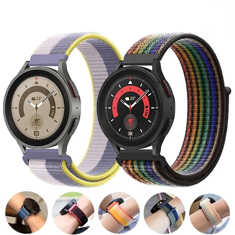 

Ремешок нейлоновый для Samsung Galaxy Watch 4 3 Classic 5 Pro Active 2/Gear S3, браслет-петля для Huawei Watch GT 2 3, 22 мм 20 мм