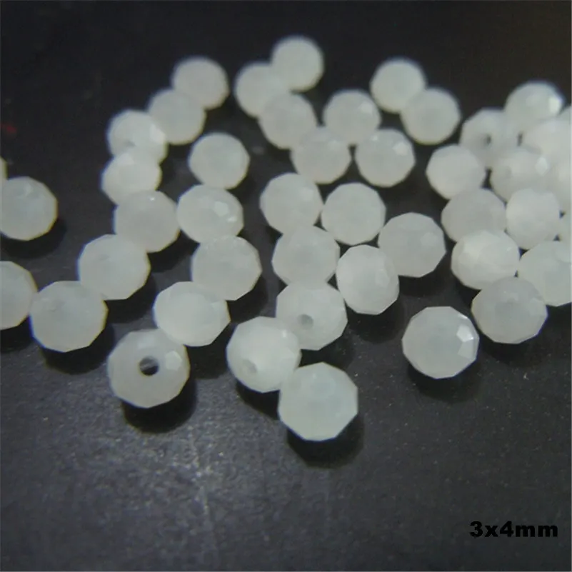 Isywaka Hot Light Green Faceted Crystal Glass Rondelle Spacer Beads for Jewelry Making, 125pcs