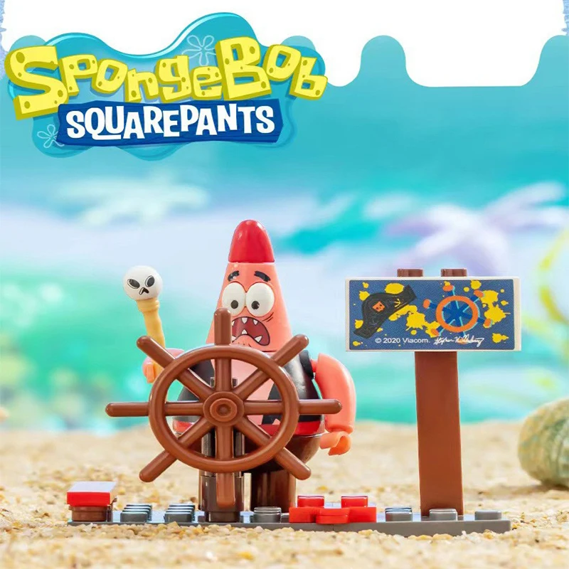 SpongeBob SquarePants Surprise Building Blocks Scene Puzzle Toy Pie Star Crab Boss Octopus Brother Character Model Ornament Gift