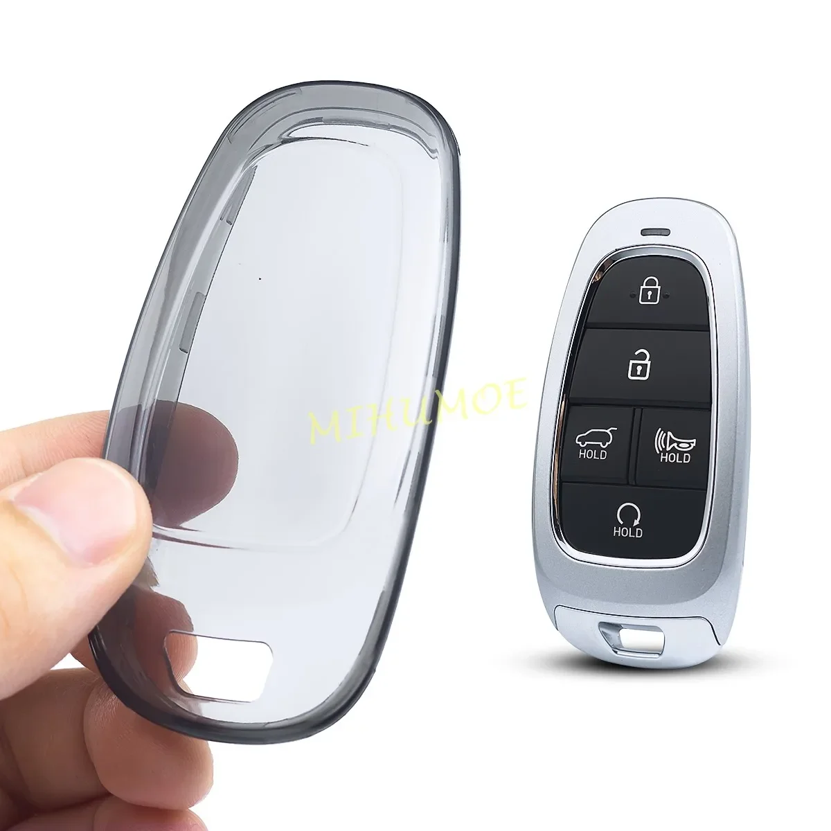 Black Transparent Car Key Fob Cover and Keychain Holder Protector