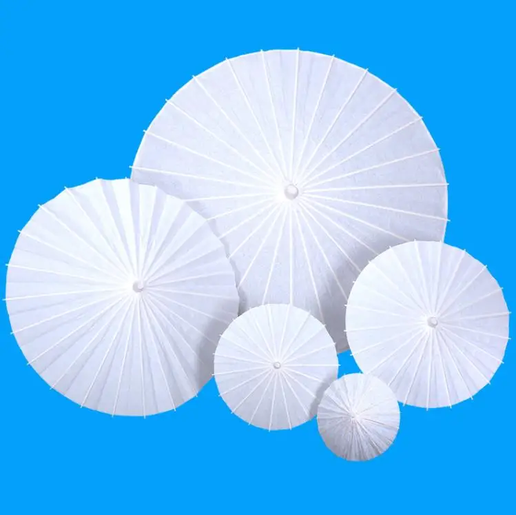 New 20/30/40/60cm Handmade Colored Paper Umbrella Traditional Kids DIY Painting Paper Umbrella Decor Arts and Crafts