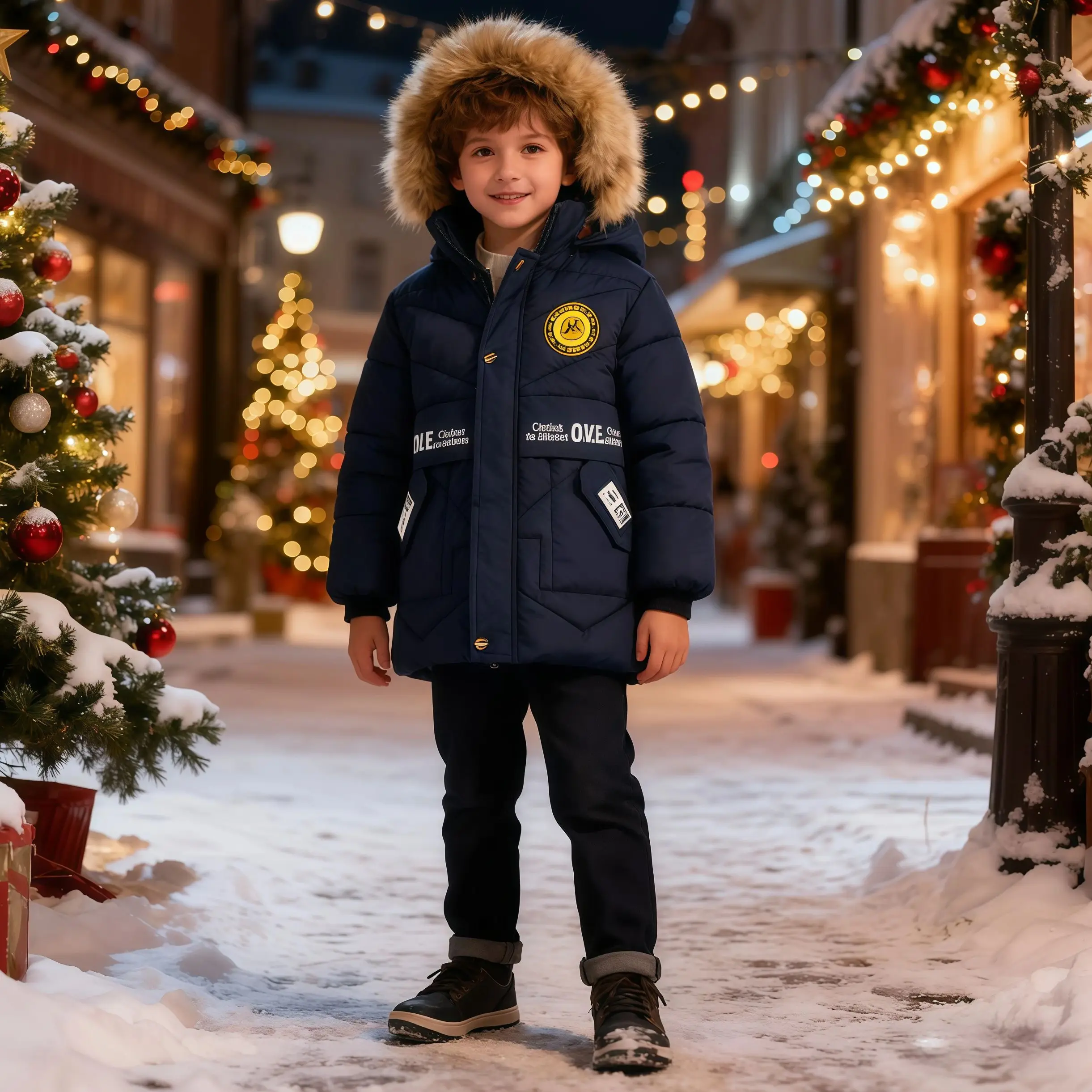 أطفال موضة الخريف الشتاء سميكة الدافئة سستة سترات طويلة معطف الأولاد عادية الفراء طوق مقنعين معطف طويل سترات معطف الأطفال