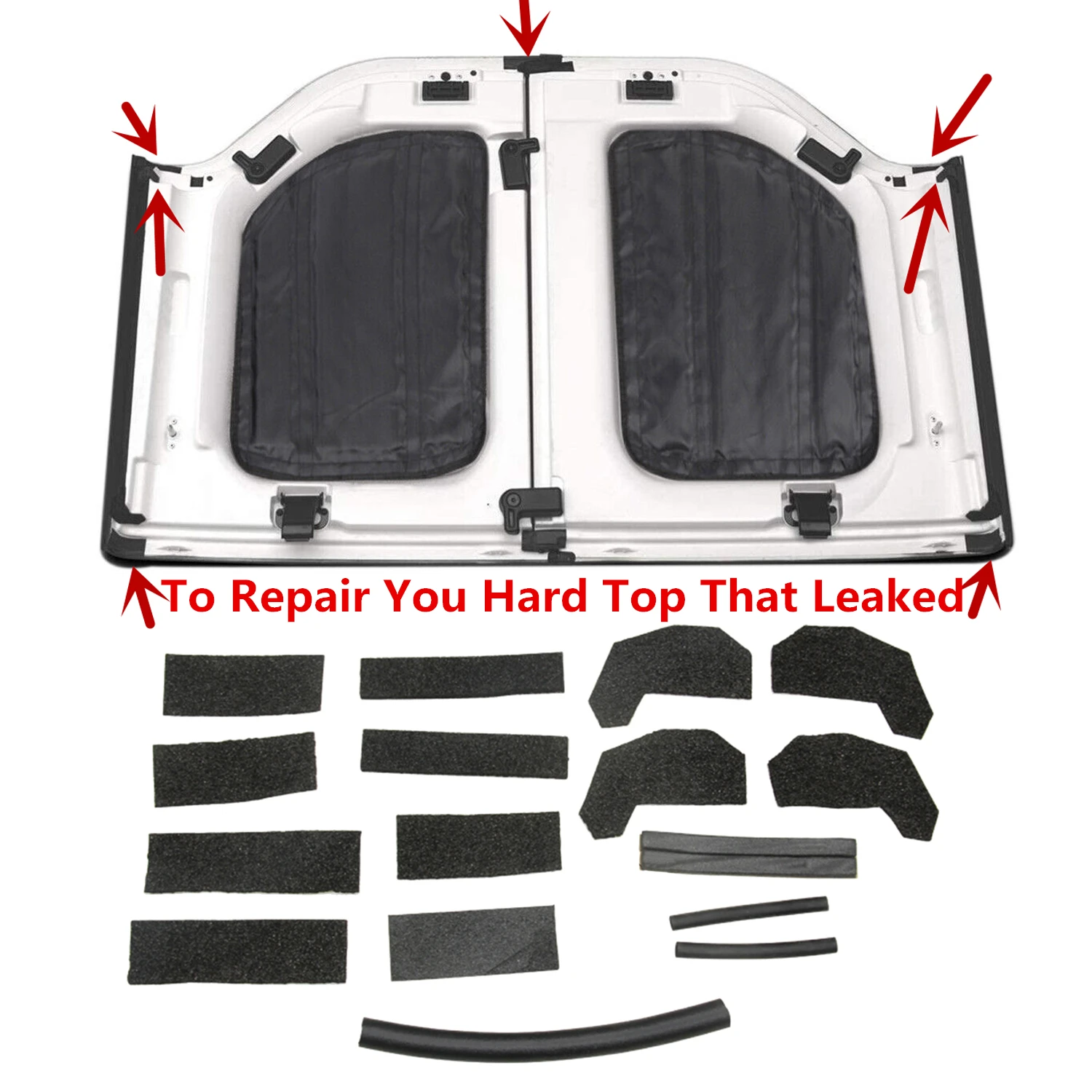 Kit de Johonneur Durs pour Jeep Wrangler JK JKU Rubicon dehors Sahara, Moulures Intérieures, Accessoires Noirs, 2007-2018, 17 Paquets