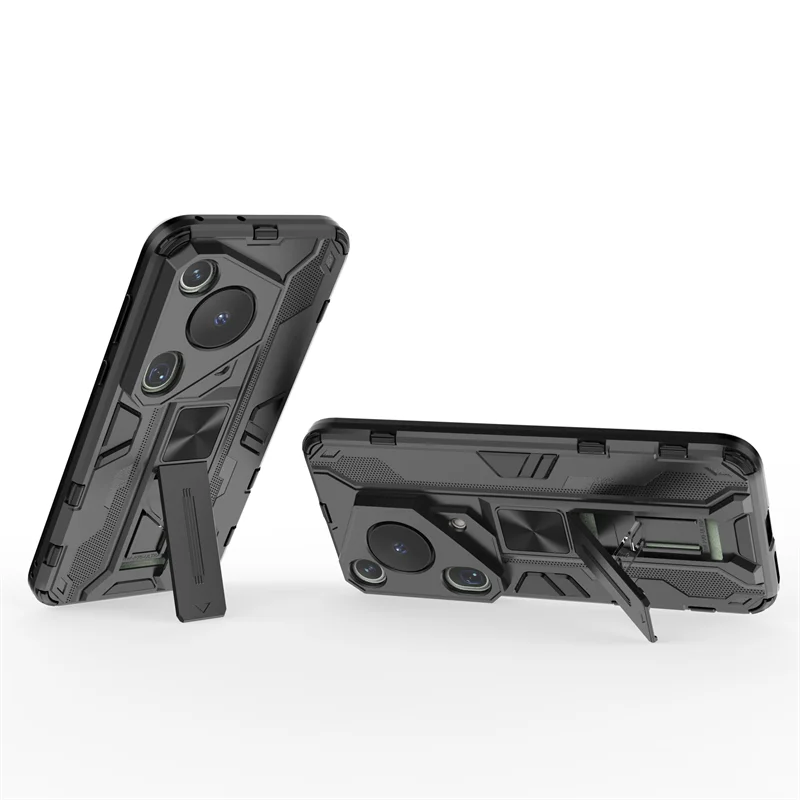 Shockproof Armor Phone Case with Camera Lens Protection and Stand Holder