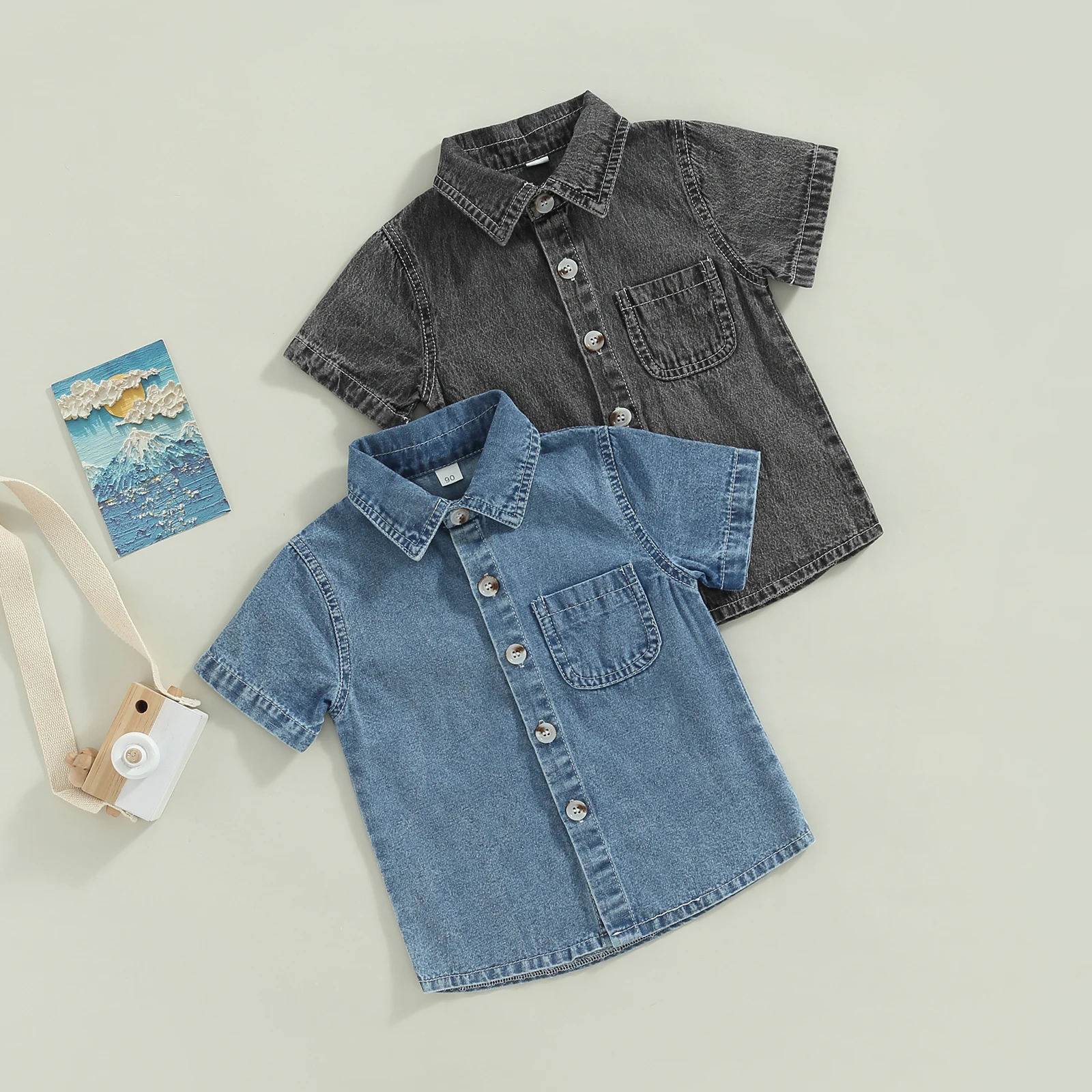 Kids Shirts Boys Shirts Toddler Kids Baby Boys Summer Casual Denim Shirt