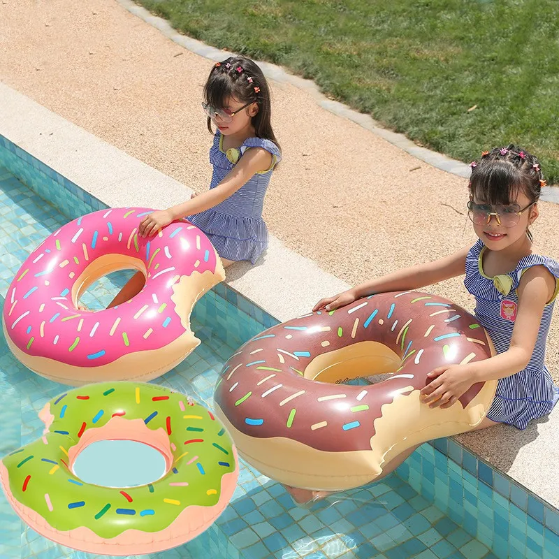 Summer Inflatable Toys Simulation Donuts Shape Swimming Ring PVC Pool Beach Party Water Toys Float Ring for Kids Adults
