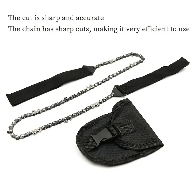 Manual Steel Chain Saw The Hand Chain Saw Cutter Non-Slip Handle & Sharp Teeth Blades for Garden, Wood Cutting, Hiking & Camping