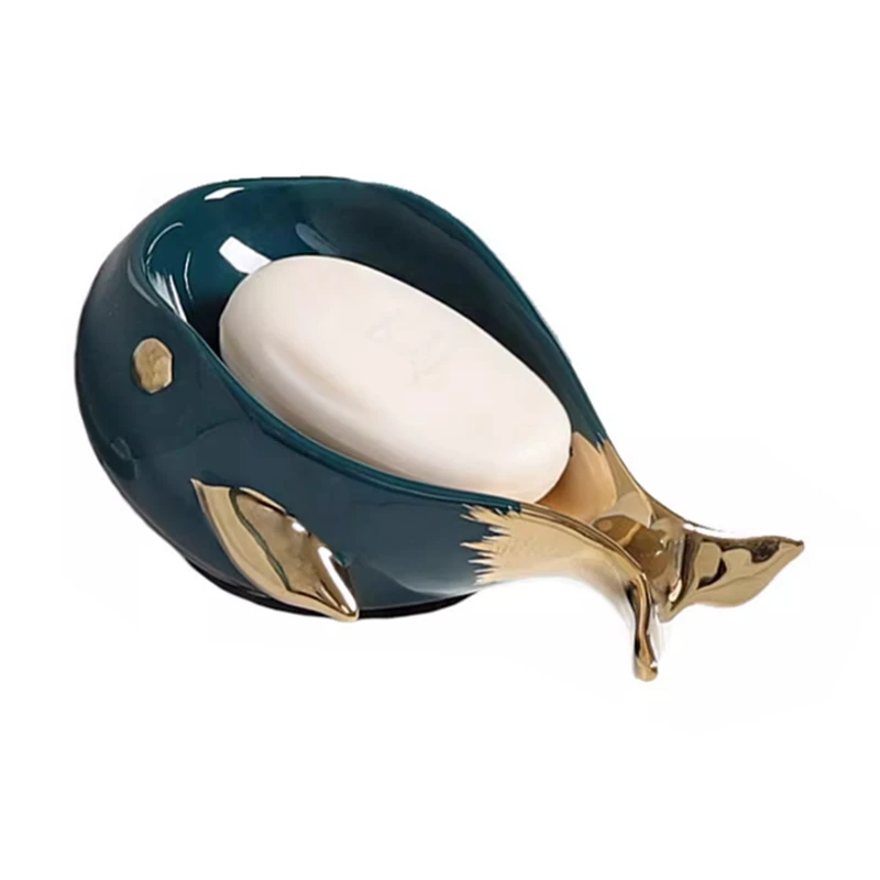 

Whale Shape Self-Draining Soap Dish Holder Soap Dish For Bathroom And Shower, Easy To Clean
