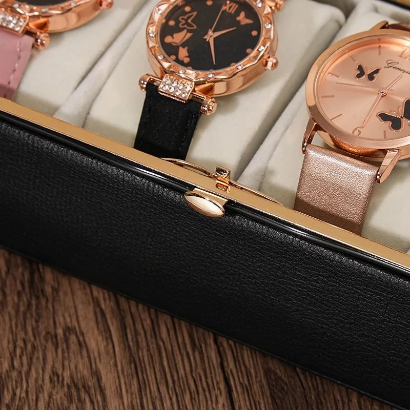 Elegant Checkered Watch Storage Case with Velvet Lining - Waterproof, Dustproof, and Protective Display Box