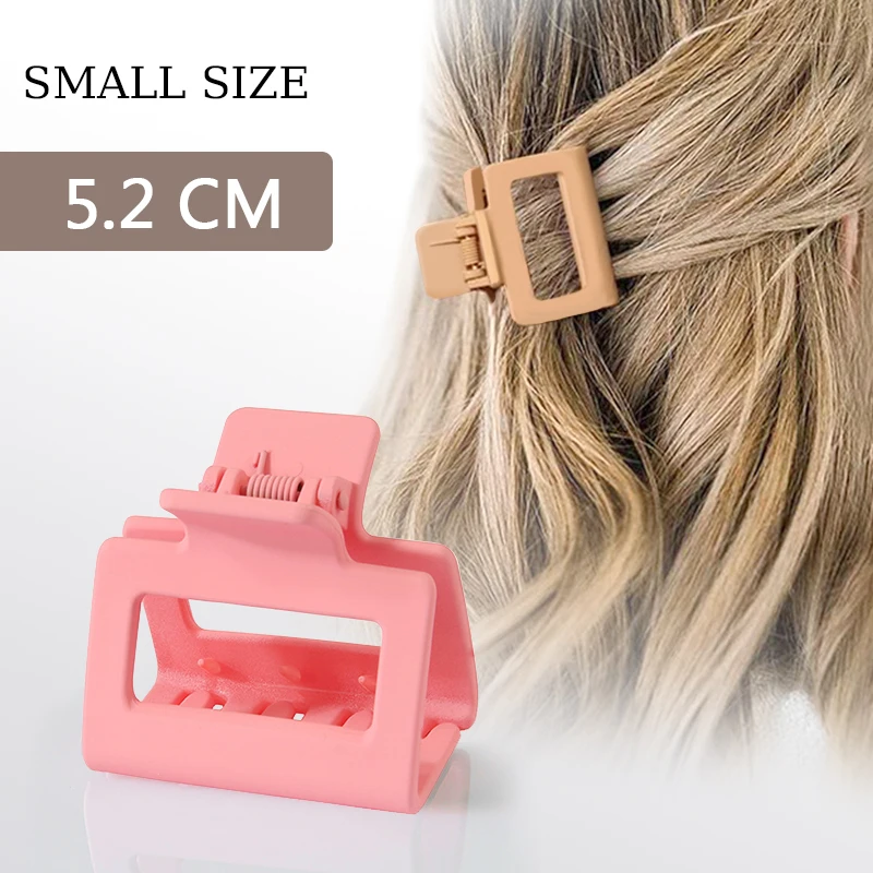 

5CM Square PS Material Frosted Small Women Hair Claw Hairpin Hair Clip Headwear Shark Clip Women Hair Accessories