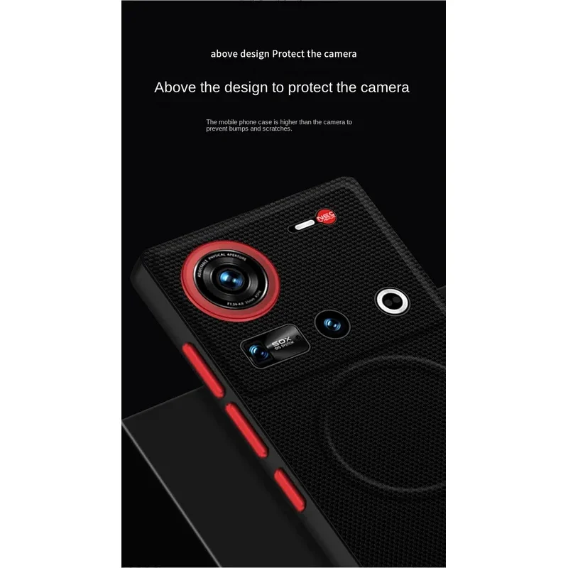 Magnetic Ring Red Circle Lens Protection Slim Case Cover