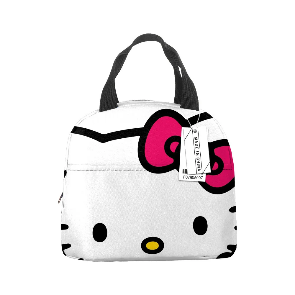 Lunch Bag Sanrio Cartoon Cute Hello Kitty Girl Large Capacit Portable KT Bento Bag Worker Waterproof Thermal Insulation Rice