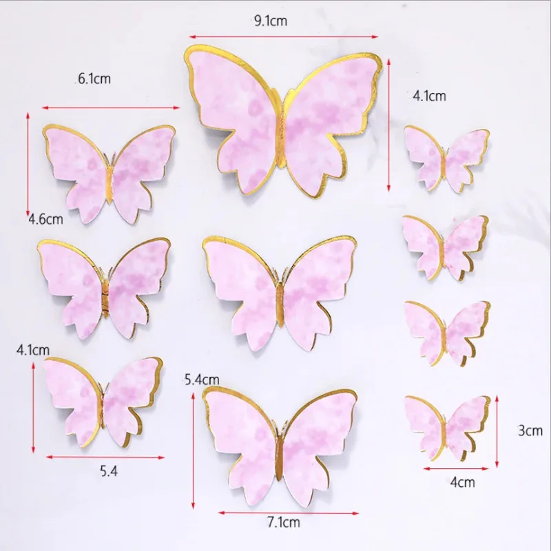 10PCS Purple Butterfly Cake Topper Cake Decorating Supplies for Wedding Baby Shower Themed Party