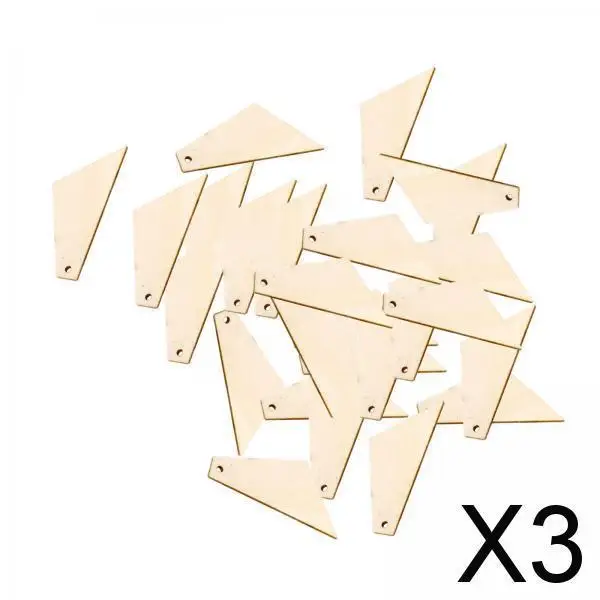 

2-4pack 30Pcs Unfinished Wooden Earrings Blanks with Holes for Wood Pendants