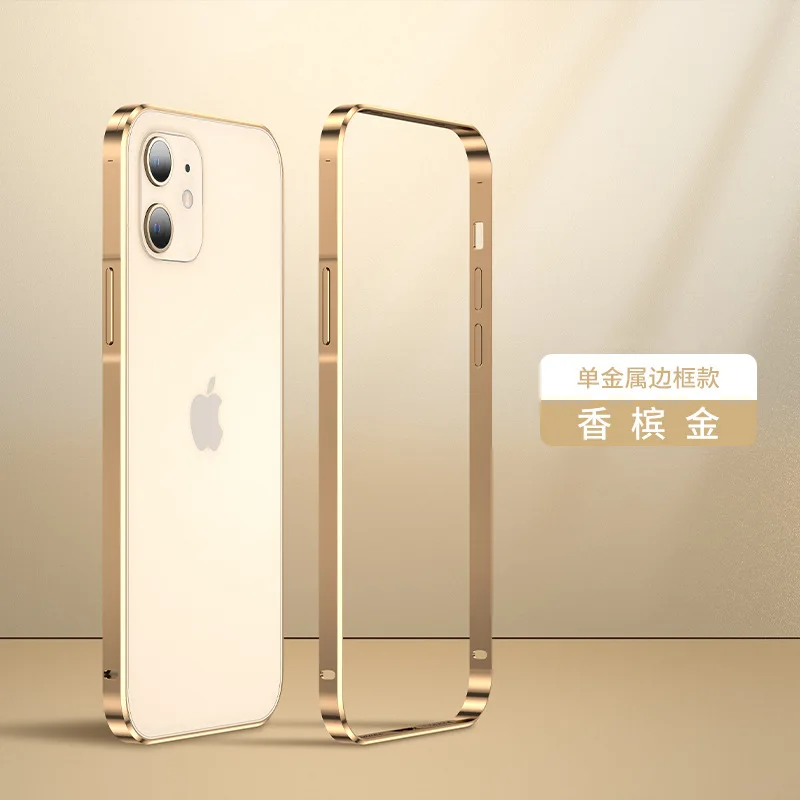 Sleek Orange Metal Bumper Phone Case with Enhanced Protection
