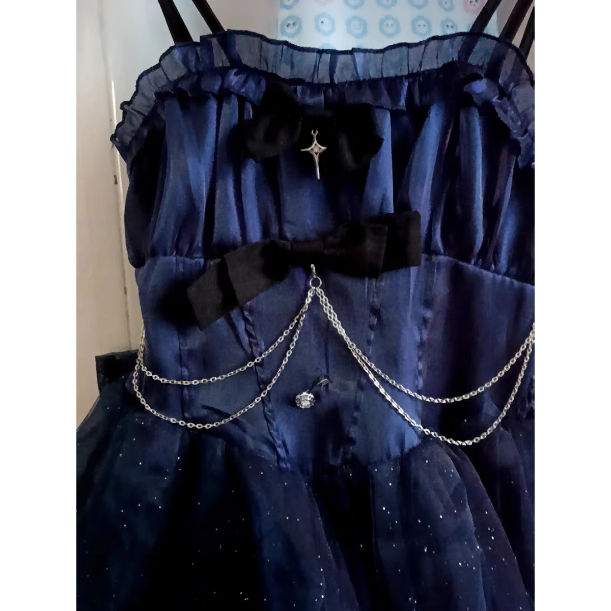 Women Kawaii Ruffles Bow Suspender Princess Dresses Victorian Gothic Lolita Jsk Mini Dress Lolita Dress