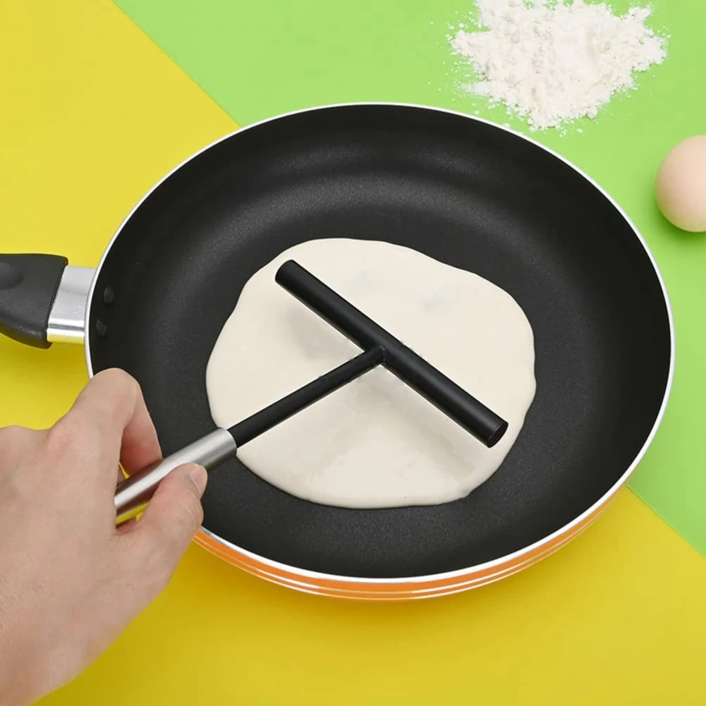 Pancake Tool 2Pcs Crepes Distributors Silicone Stainless Steel Spatula Spreader For Pancakes Baking