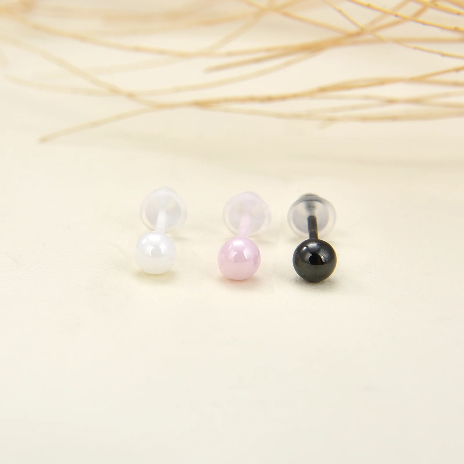 Clear Earrings Stud 20g Plastic Earrings Studs Earring Retainer For Work  Sports Surgery Clear Earring Retainers Round Flat Top Clear Earrings For
