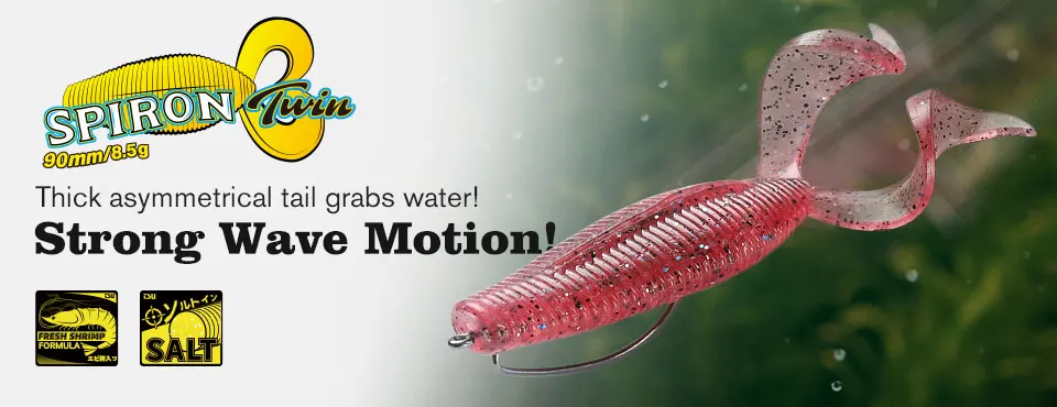 Description Picture 3 of itemTSURINOYA Fishing Lure Soft Baits 55mm 65mm Shad Worm Wobblers Double Color Silicone Artificial T Tail Lures For Bass Pike