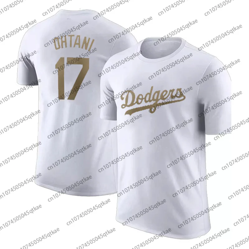 Shohei Ohtani Los Angeles Dodgers Gold Letter Print Pure Cotton Short Sleeve Summer Men Sport Breathable Tshirt men t shirts