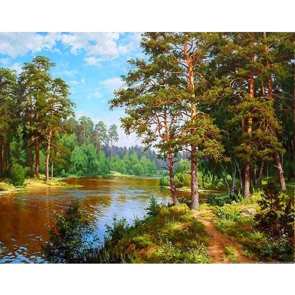 5D AB Diamond Painting Landscape Forest Landscape Square Diamond Embroidery Set Mosaic Art Picture Diamond Home Decoration Gift 5D DIY Diamond Painting best of sale 5D DIY Diamond Painting