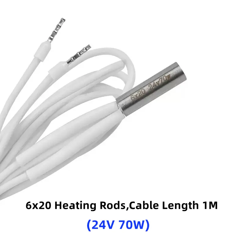 24/12V 60W 70W 80W Heater Cartridge 6*20mm 1Meter High Temperature Quick Heating Tube For E3D V6 Volcano Hotend 3D Printer Parts image 11