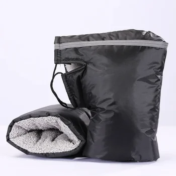 Waterproof Motorcycle Handlebar Gloves Winter Hand Protector Windproof Liner Warm Motorbike Scooter Handle Cover Gloves 2pcs 5