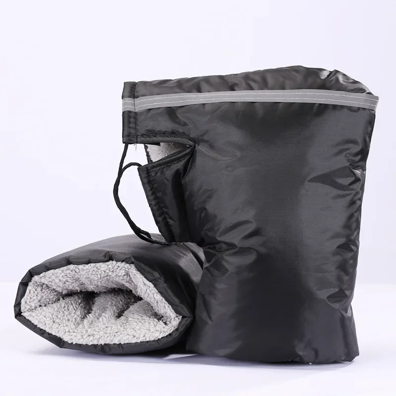 Winter Outdoor Motorcycle Handlebar Gloves Winter Hand Protector Windproof Liner Warm Motorbike Scooter Handle Cover Gloves 2Pcs 4