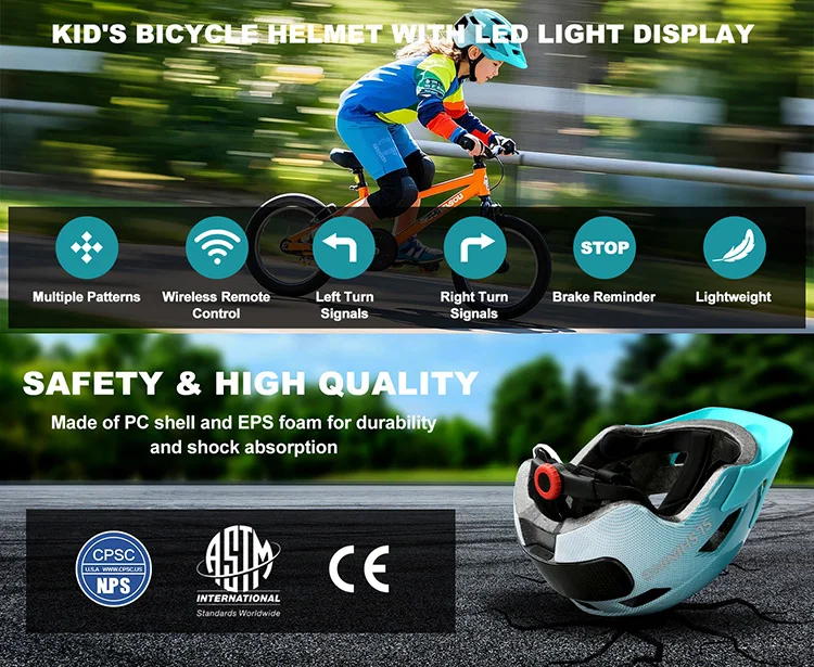 Description Picture 2 of itemNEW LED Ground-breaking Kids Balance Bike Helmet Child's Whirlwinds Cycling Bicycle Safety Helmet Road Bike Cycling Helmet