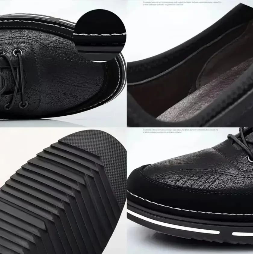 Genuine Leather Men Casual Shoes High Quality Men's Sneakers  Elastic Band Walking Shoes for Men Luxury Formal Office Oxfords 6