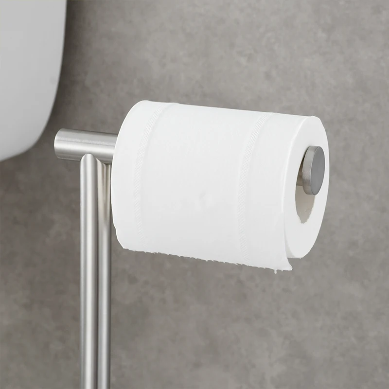 Portarotolo Carta Igienica In Acciaio Inox - Autoportante Per 3 Rotoli