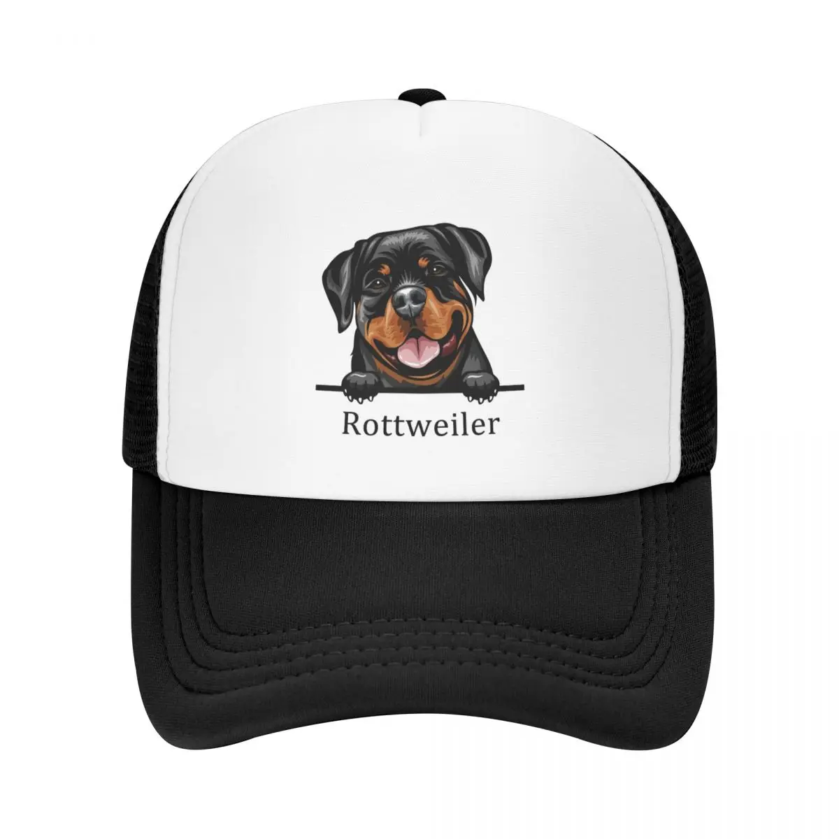

Personalized Rottweiler Dog Baseball Cap Sports Men Women's Adjustable Pet Animal Trucker Hat Autumn Snapback Caps