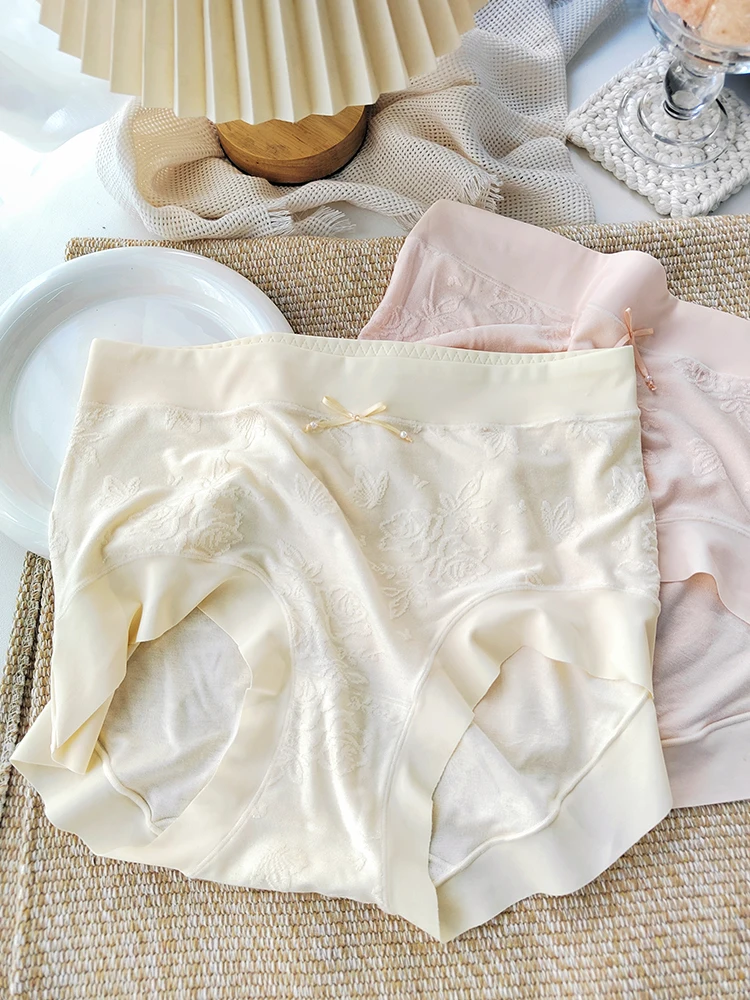 2025 New Plus Size Women's High Waisted Panties Cotton Antibacterial Underwear Breathable Seamless Panty with Cotton Gusset 1