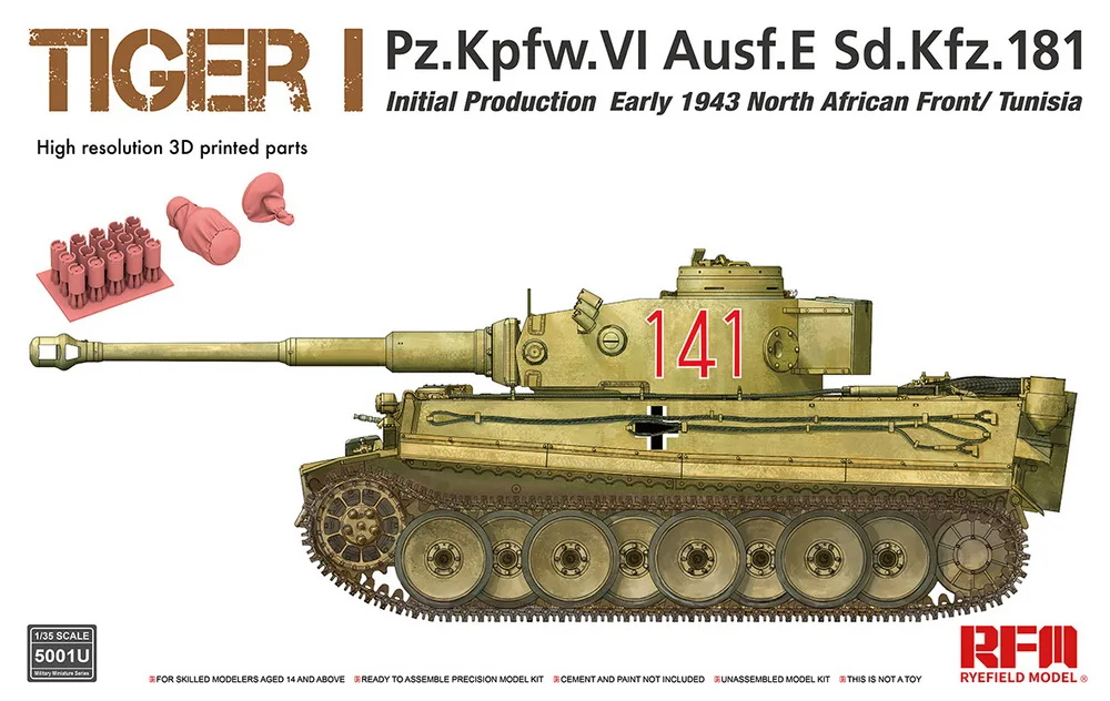 

[Ryefield Model] RFM RM-5001U 1/35 TIGER I Pz.Kpfw.VI Ausf.E Sd.Kfz.181