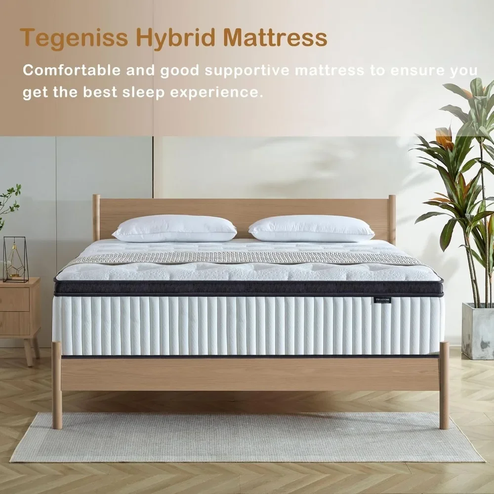 Queen Mattress, 10",12" & 14 Inch Innerspring Hybrid Mattress in a Box with Gel Memory Foam,Pressure Relief,Medium Firm Support 3