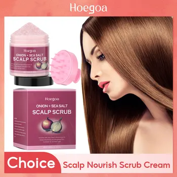 100g Onion Scalp Cleansing Scrub Exfoliating Remove Dandruff Anti Itching Oil Control Scalp Repair Scrub With Hair Shampoo Brush