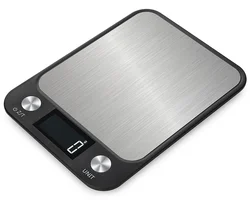 High Precision Digital Kitchen Scale - Stainless Steel Weighing - 15Kg (Black)